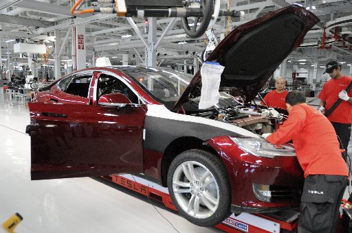 tesla in production