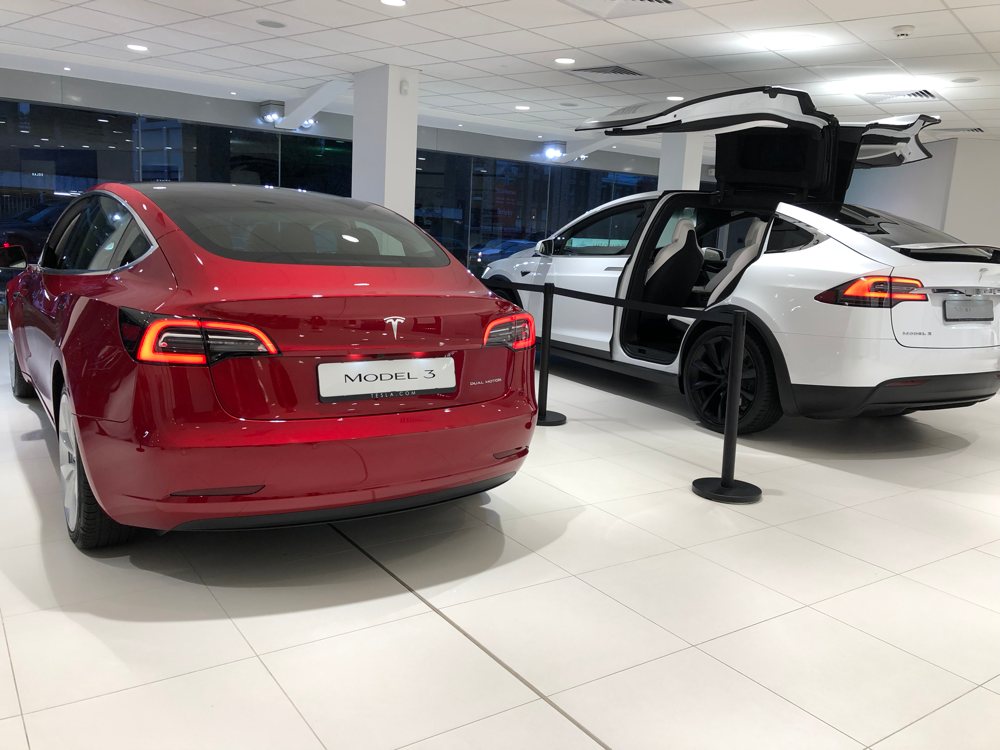 tesla model 3 and x in london